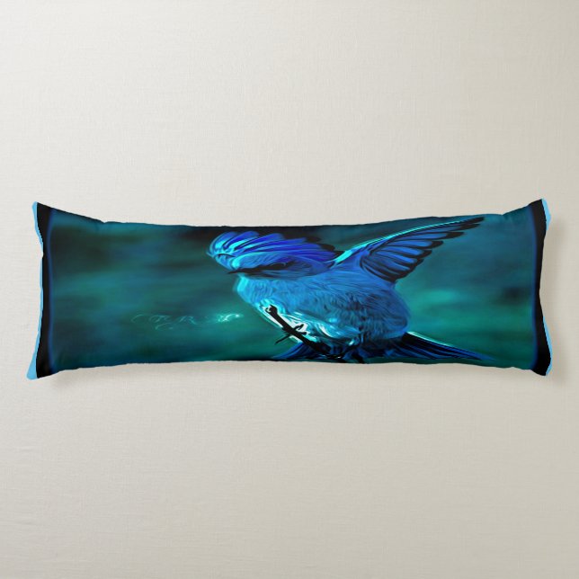 Vogelmodelle: Mountain Bluebird 01-01 Seitenschläferkissen (Vorderseite)