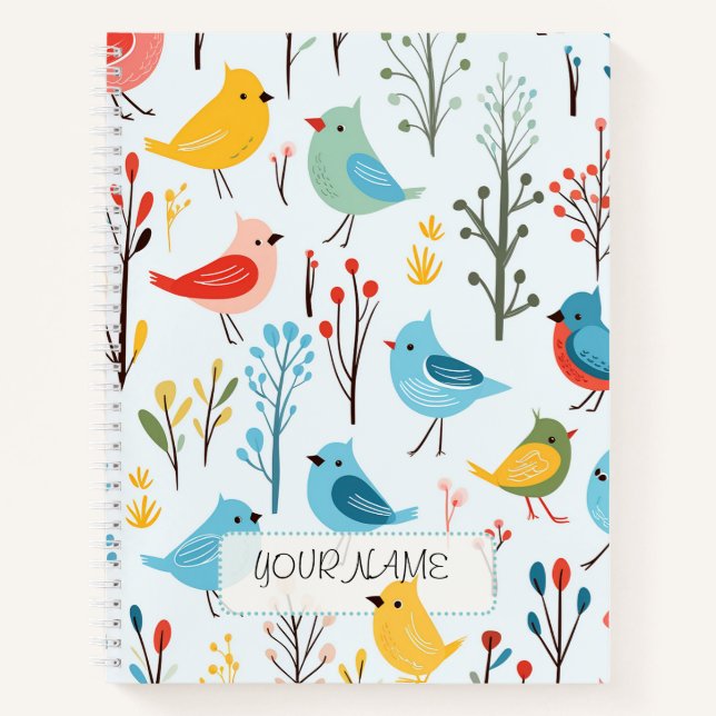 Vogelmuster 2 notizbuch (Vorderseite)