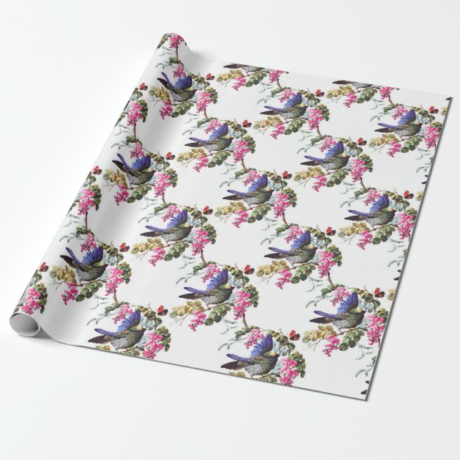 Vogelmuster Geschenkpapier (Ungerollt)