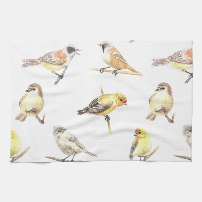 Vogelmuster Geschirrtuch (Horizontal)