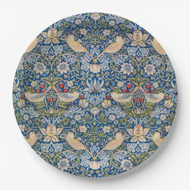 Vogelmuster im Jugendstil Pappteller (Vorderseite)