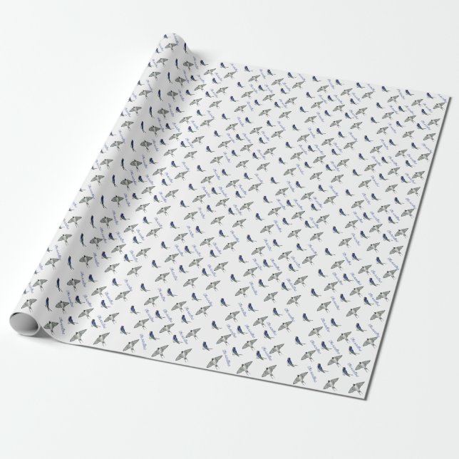 Vogelmuster schlucken geschenkpapier (Ungerollt)