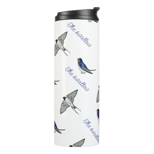 Vogelmuster schlucken thermosbecher (Nach links gedreht)