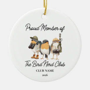 Vogelnerd-Club Weihnachten, Lustiger Vogelliebhabe Keramik Ornament