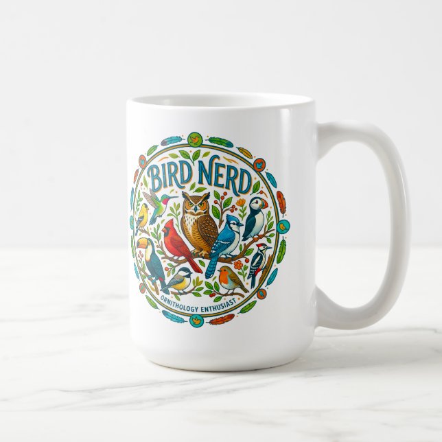 Vogelnerd-Logo Kaffeetasse (Rechts)