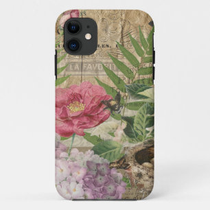 Vogelnest Floralgarten-Blumen-Schmetterling-Kunst Case-Mate iPhone Hülle
