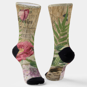 Vogelnest Floralgarten-Blumen-Schmetterling-Kunst Socken