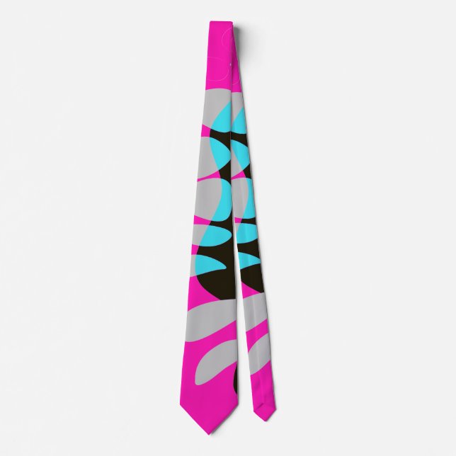 Vogelnest - Fuchsia Gray Aqua Krawatte (Vorderseite)