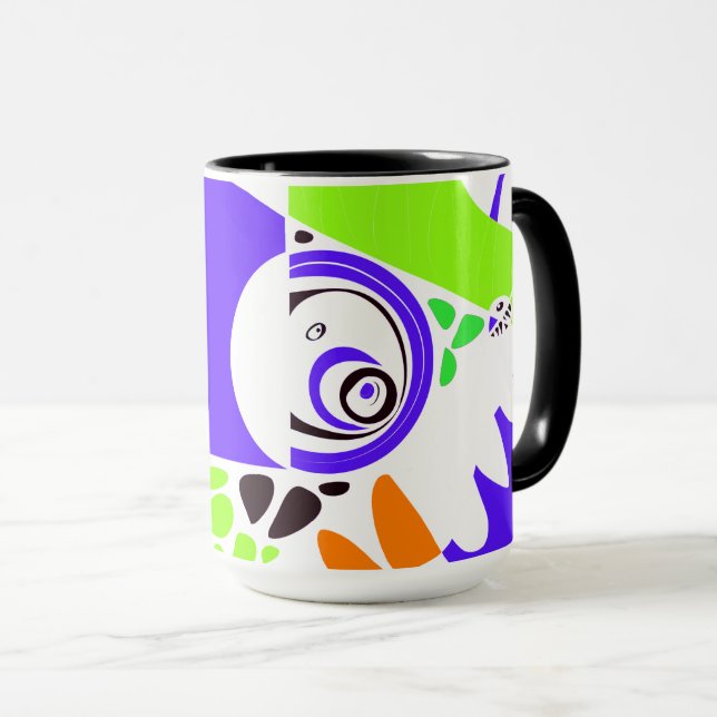 Vogelnest - Indigoweiß Tasse (VorderseiteRechts)
