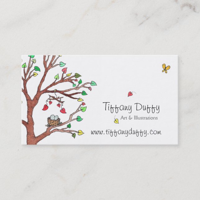 Vogelnest mit Mobile Visitenkarte (Vorderseite)