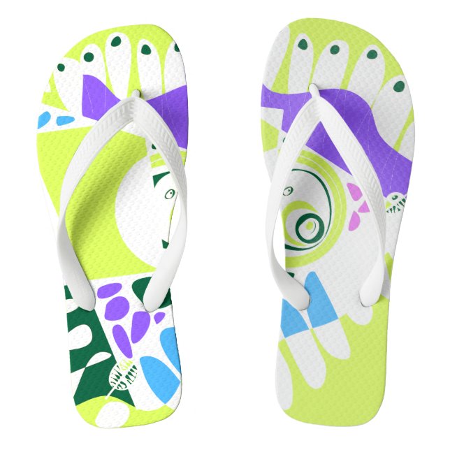 Vogelnest - Pastellgrün, weißes Kissen Flip Flops (Fußbett)