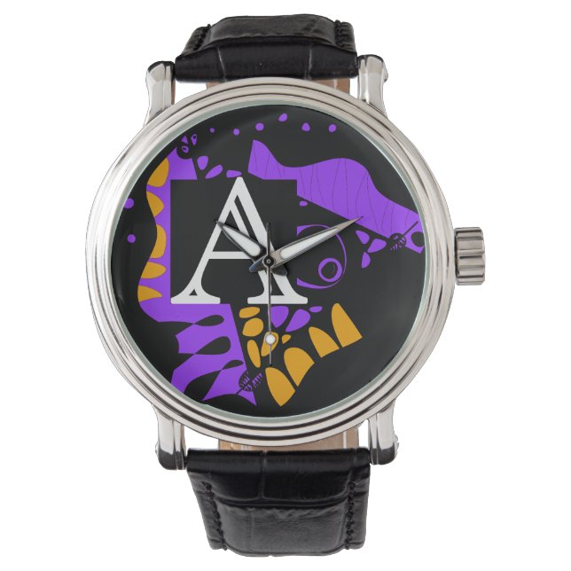 Vogelnest - Personalisierter Anfangsbrief A Armbanduhr (Vorderseite)