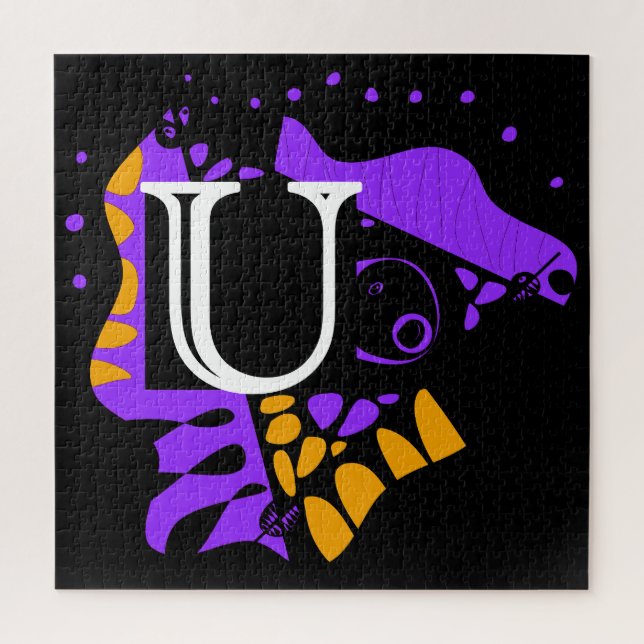 Vogelnest - Personalisierter Anfangsbrief U (Vertikal)