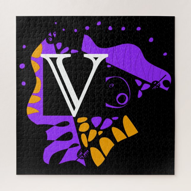 Vogelnest - Personalisierter Anfangsbrief V (Vertikal)