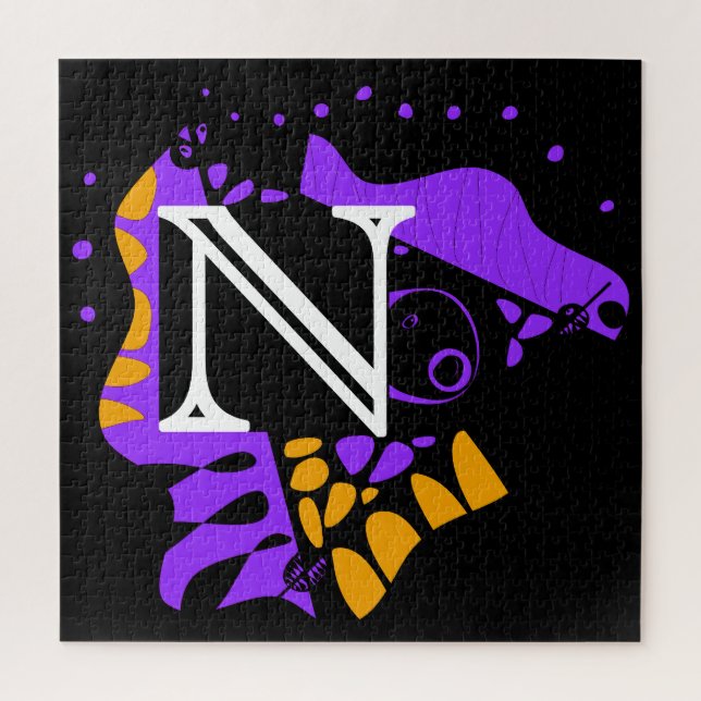 Vogelnest - Personalisierter Anfangsbuchstabe N (Vertikal)