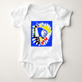 Vogelnest - Royal Blue White Baby Strampler
