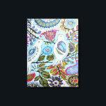 Vogelpapier I Leinwanddruck<br><div class="desc">Dieser süße Druck zeichnet sich durch farbenfrohe Papiervögel aus | Von Karen Fields</div>