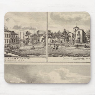 Vogelperspektive der Wohnungen von Muscatine City Mousepad