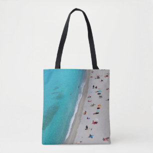 Vogelperspektive Foto der Menschen am Strand Tasche