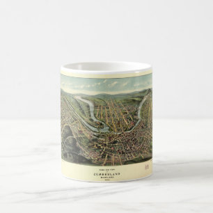 Vogelperspektive von Cumberland Maryland (1906) Kaffeetasse