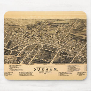 Vogelperspektive von Durham, North Carolina (1891) Mousepad