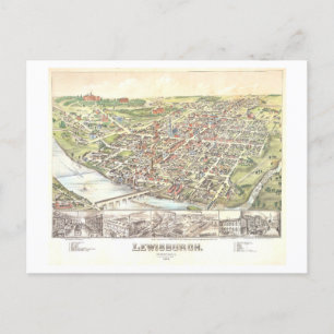 Vogelperspektive von Lewisburgh, Pennsylvania, 188 Postkarte
