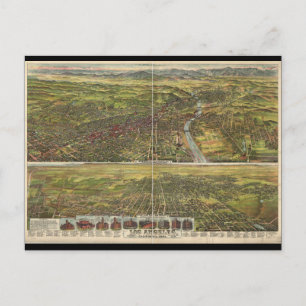 Vogelperspektive von Los Angeles Kalifornien 1894 Postkarte