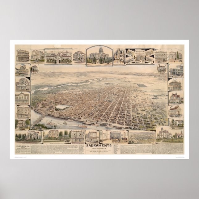 Vogelperspektive von Sacramento, Kalif. (1293) Poster (Vorne)