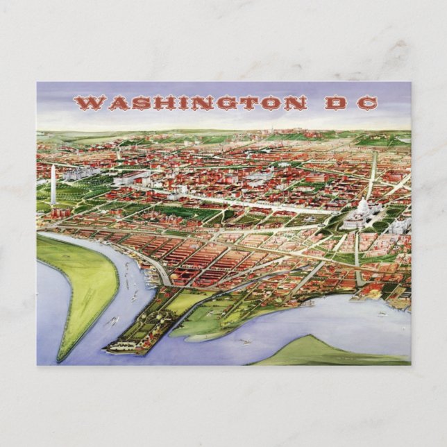 Vogelperspektive Washington D.C. (1901) Postkarte (Vorderseite)