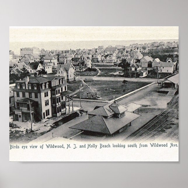 Vogelperspektive, Wildwood, New Jersey, Vintag Poster (Vorne)