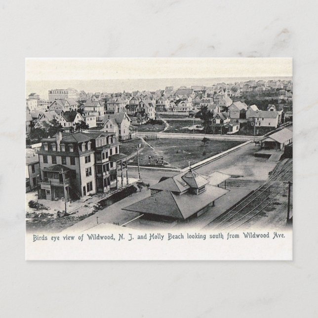 Vogelperspektive, Wildwood, New Jersey, Vintag Postkarte (Vorderseite)