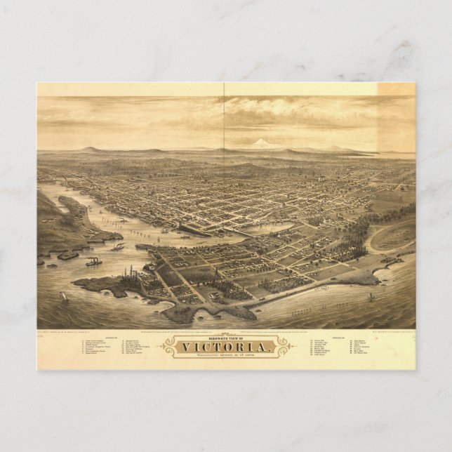 Vogel's Eye View of Victoria, British Columbia, Ca Postkarte (Vorderseite)