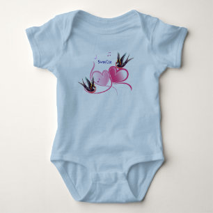 Vogels Herz Liebe Baby Strampler