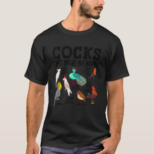 Vogelsammlung Hahn Pfau Kakadu Nymphensittich T-Shirt