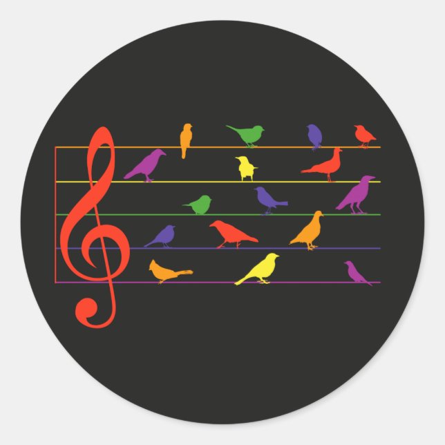 Vogelsang, farbenfrohes Design Runder Aufkleber (Vorderseite)