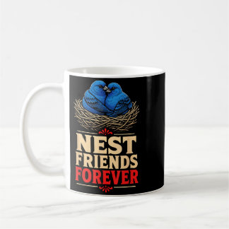 Vogelschau-Nest-Freunde für immer Indigofink Kaffeetasse