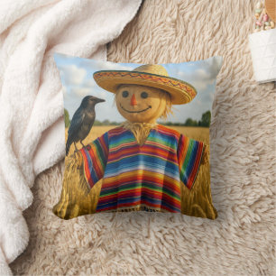 Vogelscheuche mit Sombrero und Poncho Kissen