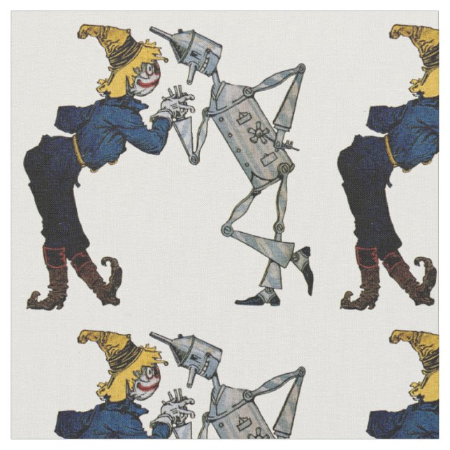 Vogelscheuche und Blechmann Stoff (Nahaufnahme)