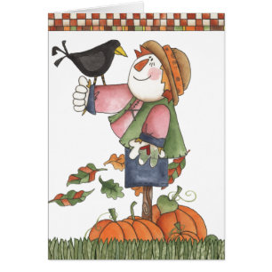 Vogelscheuche und Krähe