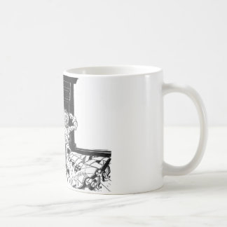 Vogelscheuche und Schrotte Kaffeetasse