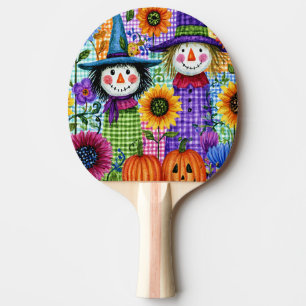 Vogelscheuchen und Kürbisse, Halloween, Tischtennis Schläger