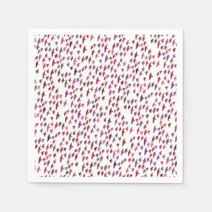 Vogelschloss in rosa und Lila Serviette