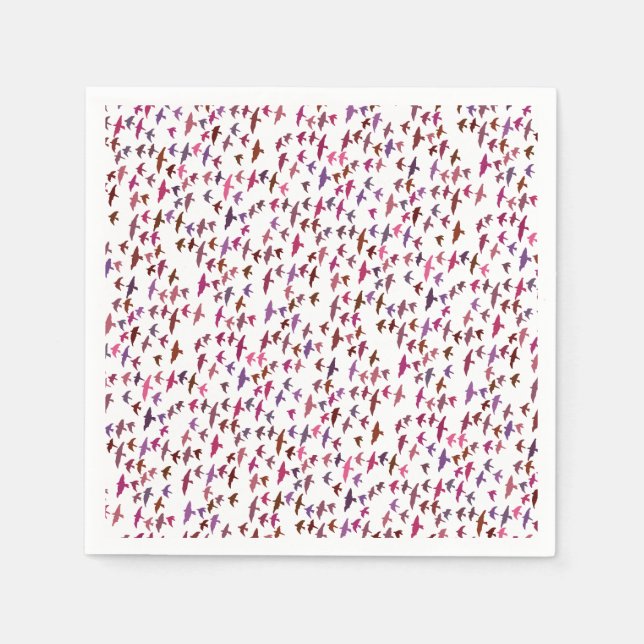 Vogelschloss in rosa und Lila Serviette (Vorderseite)