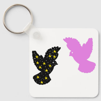 Vogelschlüsselanhänger – Doppelsilhouette Symbol Schlüsselanhänger