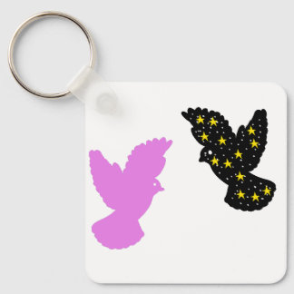 Vogelschlüsselanhänger – Gepaarte Silhouette von H Schlüsselanhänger