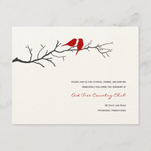 Vogelschutz-Silhouetten Hochzeitskarten - Rot - Einladung