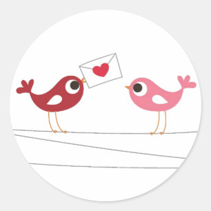 Vogelschutzkarte Liebe Runder Aufkleber