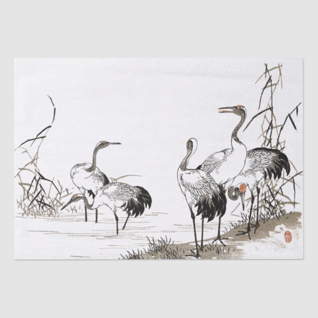 Vogelschutzzettel für den Waldbestand in Japan Seidenpapier (Vorderseite)