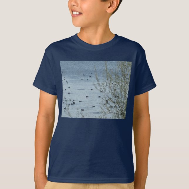 Vogelsee Kinder Dunkler T - Shirt (Vorderseite)
