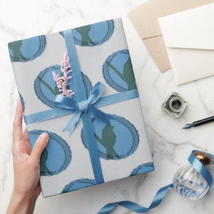 Vogelsilhouette Hobby-Ornithologe Geschenkpapier